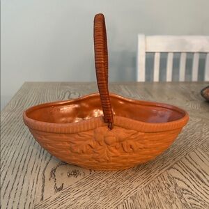 Vintage Teleflora Terracotta Basket with Handle
